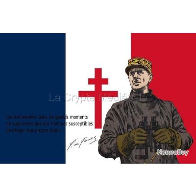 Drapeau CHARLES DE GAULLE/FRANCE LIBRE 90X60CM - Drapeaux et Fanions ...