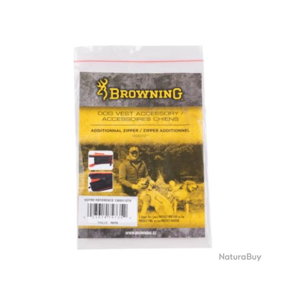 Fermeture BROWNING  glissire additionnelle gilet de protection chien taille 70/75