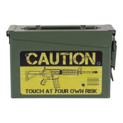 Boîte à munitions Cal. 30mm - Design Militaire Caution Risk