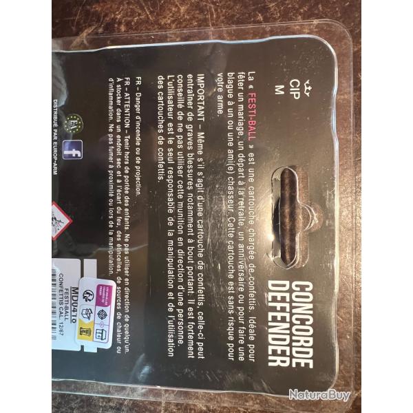 CARTOUCHE CALIBRE 12 REMPLIE DE CONFETTIS BOITE DE 5 CARTOUCHES