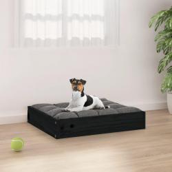 Lit pour chien Noir 51,5x44x9 cm Bois de pin solide alsavelo