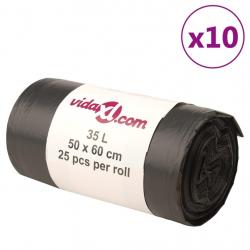 Sacs poubelles 250 pcs noir 35 L