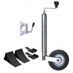 Roue jockey 48 mm avec 1 pince divisée et des cales de roue