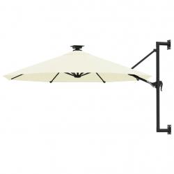 Parasol mural de jardin avec LED 300 cm sable