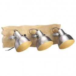 Lampe murale industrielle Argenté 68x23 cm E27 Bois de manguier