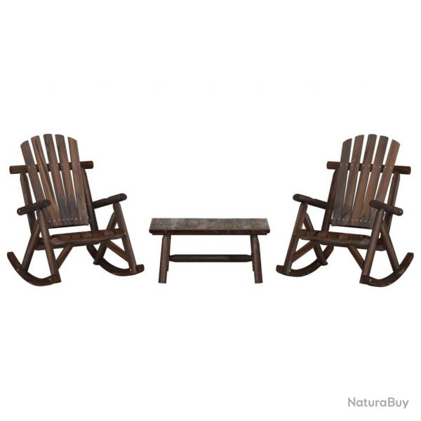 Ensemble de salon de jardin 3 pcs bois massif d'pica