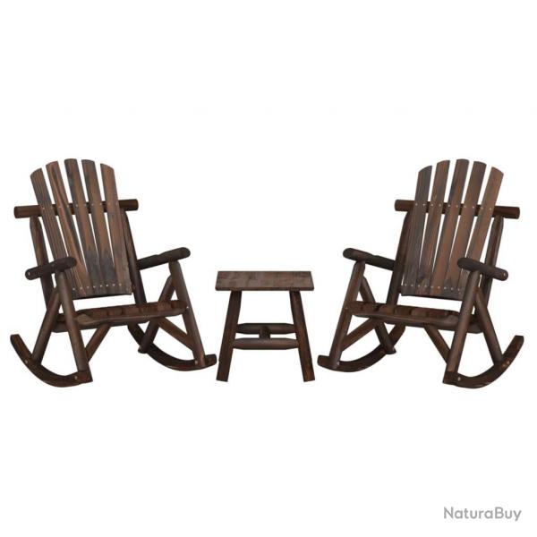 Ensemble de salon de jardin 3 pcs bois massif d'pica