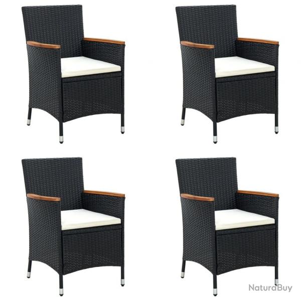 Chaises  manger de jardin lot de 4 Rsine tresse Noir
