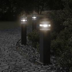Lampadaires d'extérieur 3 pcs noir 50 cm aluminium