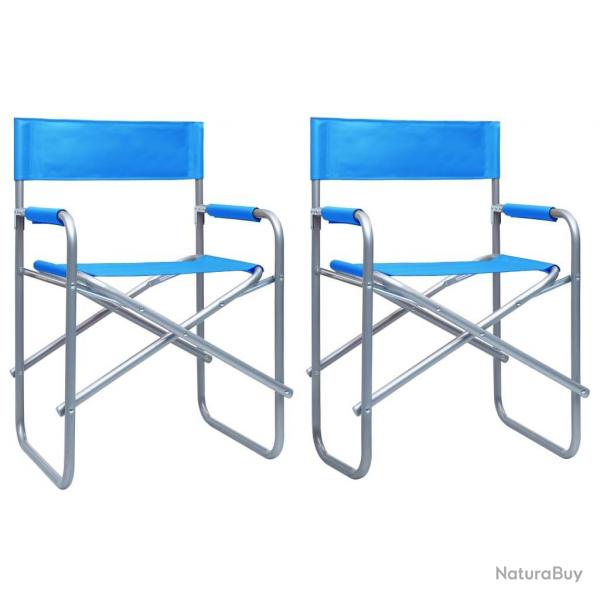 Chaises de metteur en scne lot de 2 Acier Bleu