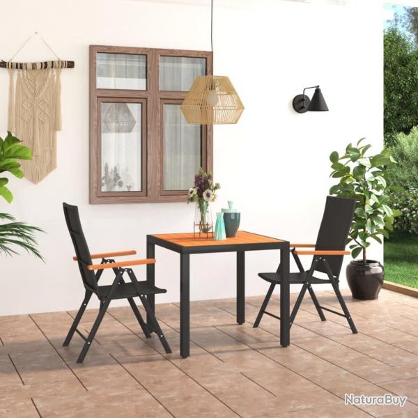 Ensemble  manger de jardin 3 pcs noir et marron