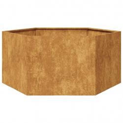 Jardinière hexagone 104x90x45 cm acier patinable