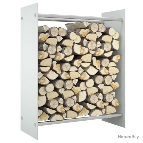 Portant de bois de chauffage Blanc 80x35x100 cm Verre tremp