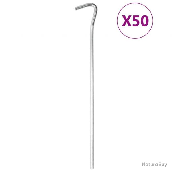 Piquets de tente 50 pcs 23 cm 5 mm acier galvanis