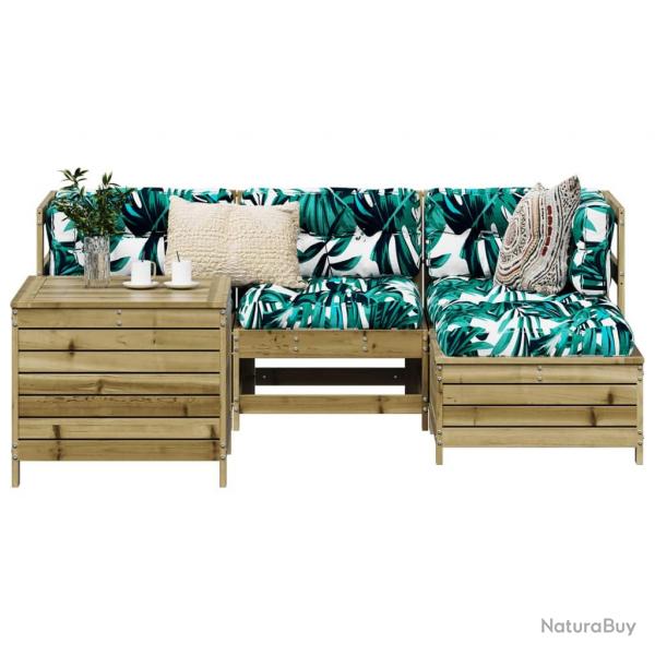 Salon de jardin 5 pcs bois de pin imprgn