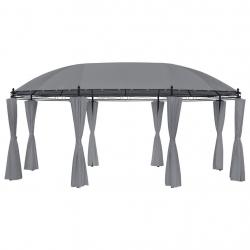 Tonnelle avec rideaux 520x349x255 cm Anthracite