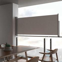 Auvent latéral rétractable de patio 100 x 300 cm Gris