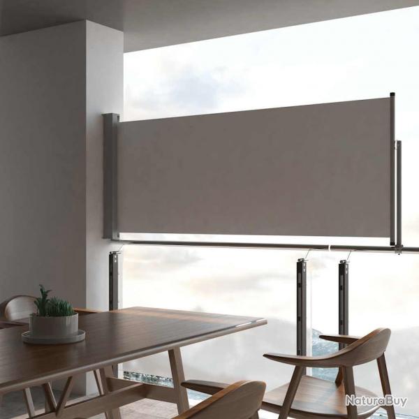 Auvent latral rtractable de patio 100 x 300 cm Gris