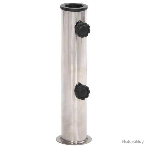 Base de parasol pour mt 38/48 mm argent inox