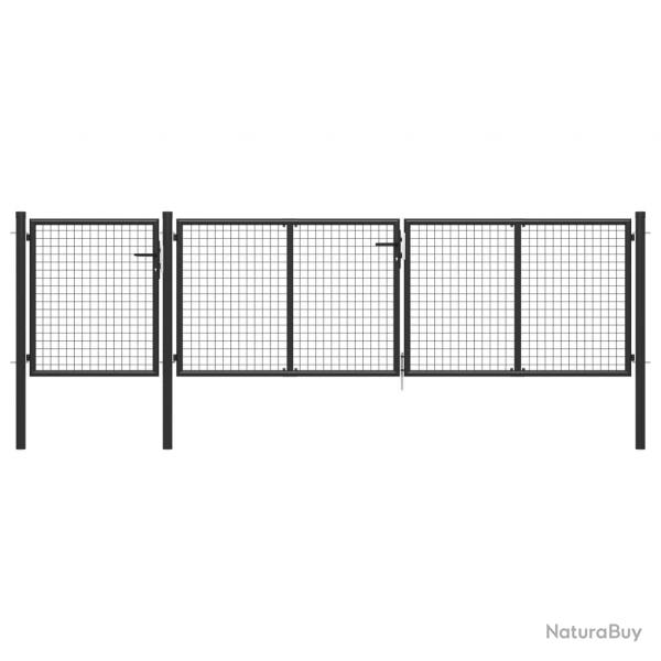 Portail de jardin Acier 400 x 75 cm Anthracite