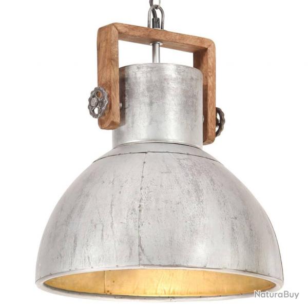 Lampe suspendue industrielle 25 W Argent Rond 40 cm E27
