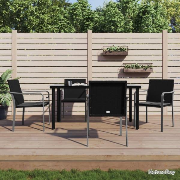 Ensemble  manger de jardin 5 pcs coussins rsine tresse acier