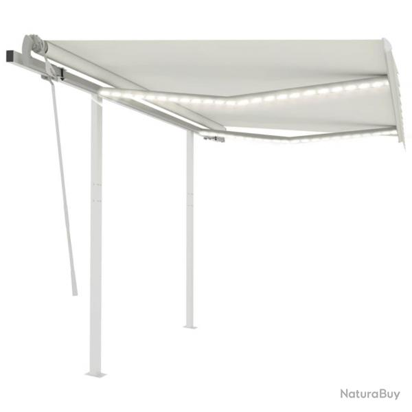 Auvent manuel rtractable avec LED 3,5x2,5 m Crme
