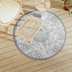 Tapis d'extérieur ARAKIL gris clair Ø120 cm PP