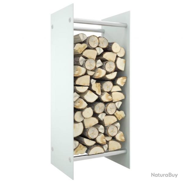 Portant de bois de chauffage Blanc 40x35x100 cm Verre tremp