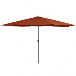 Parasol de jardin avec mât en métal 390 cm terre cuite