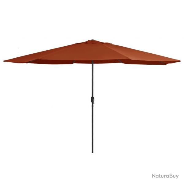 Parasol de jardin avec mt en mtal 390 cm terre cuite
