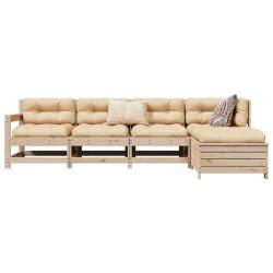 Salon de jardin 5 pcs bois de pin massif