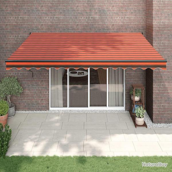 Auvent rtractable automatique orange et marron 4x3 m