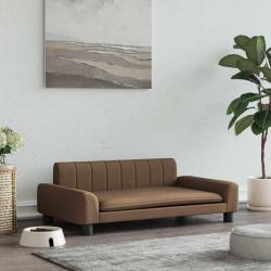 Lit pour chien marron 90x53x30 cm tissu