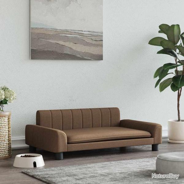 Lit pour chien marron 90x53x30 cm tissu
