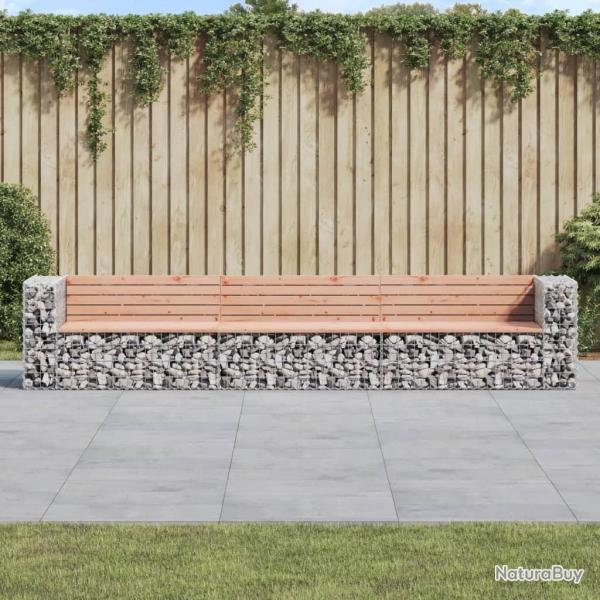 Banc jardin design gabion 347x71x65,5 cm bois massif de douglas