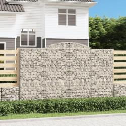 Paniers à gabions arqués 2 pcs 300x30x180/200 cm fer galvanisé
