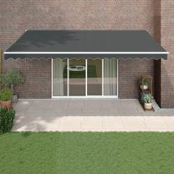 Auvent rétractable anthracite 5x3 m tissu et aluminium