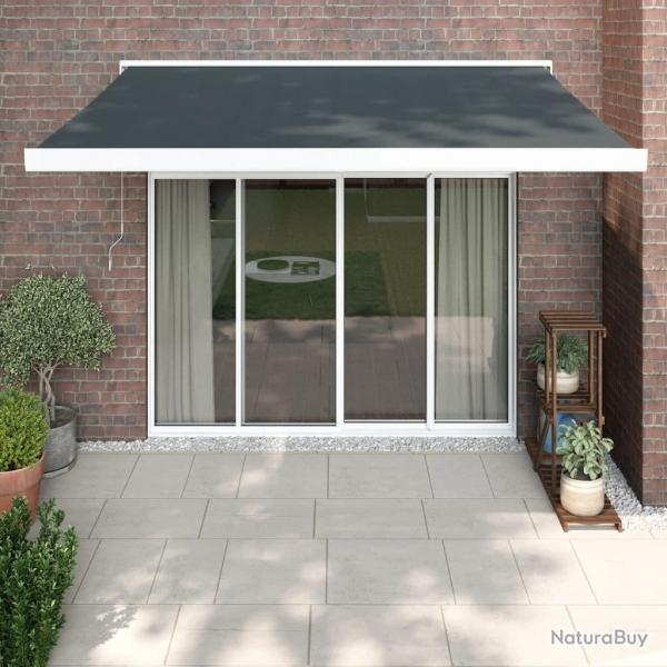 Auvent rtractable anthracite 3x2,5 m tissu et aluminium