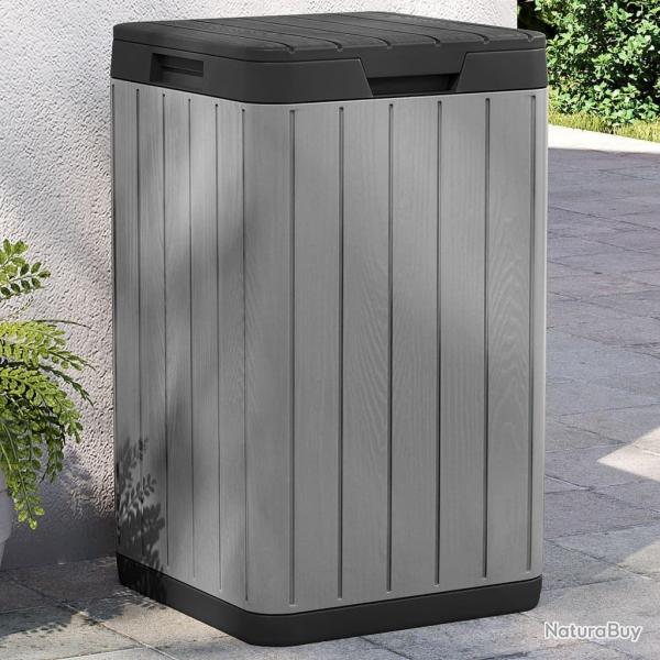 Poubelle d'extrieur gris 38x38x65 cm PP