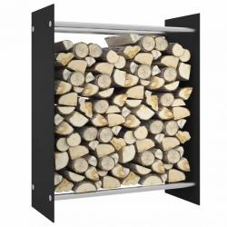 Portant de bois de chauffage Noir 80x35x100 cm Verre trempé