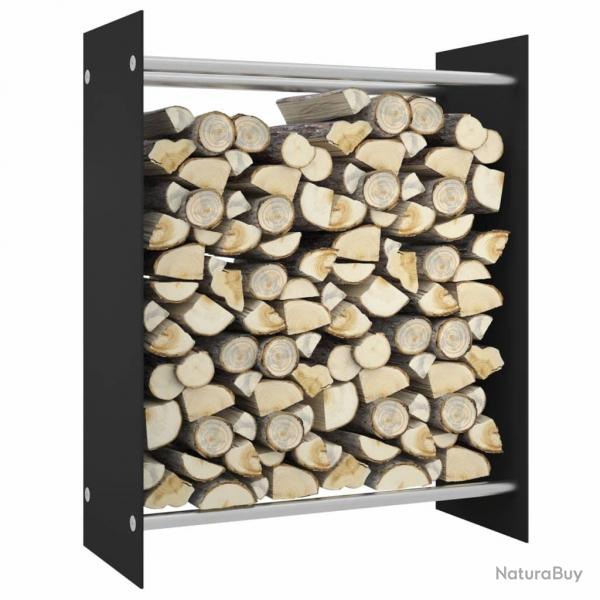 Portant de bois de chauffage Noir 80x35x100 cm Verre tremp
