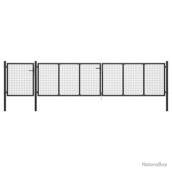 Portail de jardin Acier 500 x 75 cm Anthracite