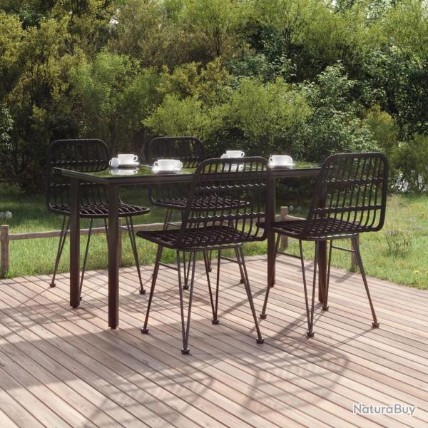 Ensemble  manger de jardin 5 pcs Noir Rsine tresse
