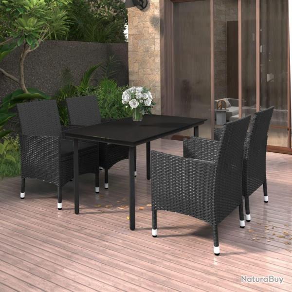 Ensemble  manger de jardin coussins 5 pcs Rsine tresse Verre