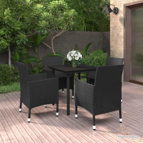 Ensemble  manger de jardin coussins 5 pcs Rsine tresse Verre
