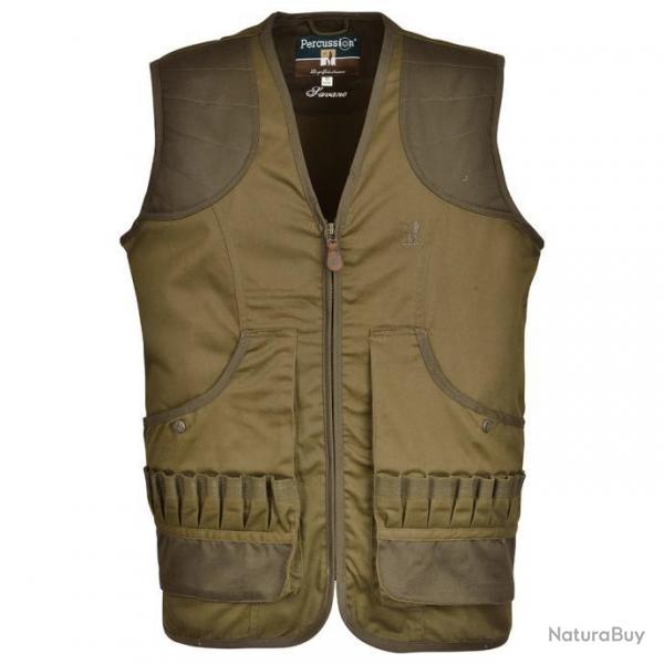 Prix de dpart  1 !! Gilet de chasse Savane kaki Percussion Taille L