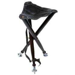 Trépied Januel en bois - Dessus cuir et pic métallique amovible - 65 cm  1esans prix de réserve