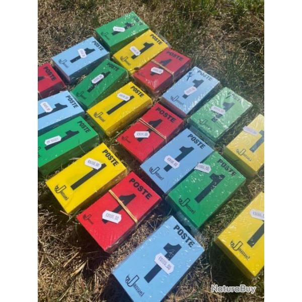 Lot de 5 Jeux de 24 cartes de poste + 3 cartes neutres Januel - Sous blister 3 vertes et 2 bleu