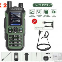 Pack x2 Talkie walkie BAOFENG UV-21 PRO VHF ....VERSION 2.... Longue distance avec OREILLETTE